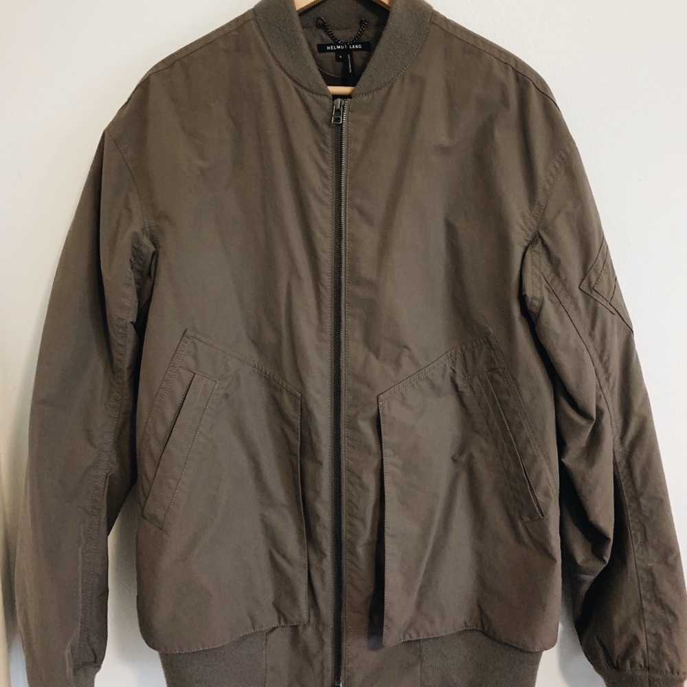 Men's Helmut Lang Grey Bomber Jacket Size Medium